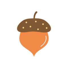 Sticker - acorn icon, flat style