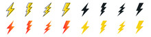 Creative Vector Illustration Of Thunder And Bolt Lighting Flash Icon, Electric Power Symbol, 