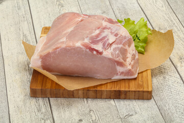 Raw pork meat piece for cooking