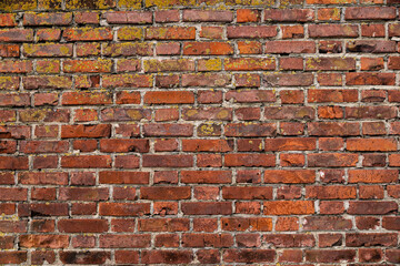 Wall Mural - Macro texture of a beautiful red brickwork.