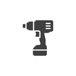 Cordless drill vector icon. filled flat sign for mobile concept and web design. Electric screwdriver glyph icon. Symbol, logo illustration. Vector graphics