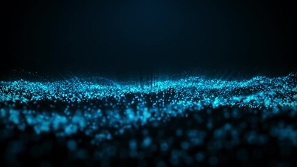 Wall Mural - abstract digital particle wave and light abstract background ,dolly animation cyber or technology ba