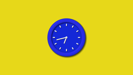 12 hours counting down 3d wall clock on yellow background,wall clock image