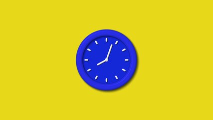 12 hours counting down 3d wall clock on yellow background,wall clock image