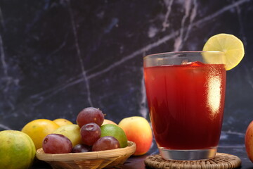 Wall Mural - healthy drinks on the table background