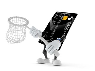 Canvas Print - Credit card character holding net