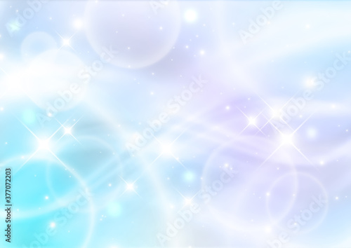 キラキラと曲線と水玉模様の組み合わせ 背景素材 青と紫色 Foto De Stock Adobe Stock