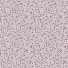 Seamless botanic floral light pink pattern with melanthiaceae