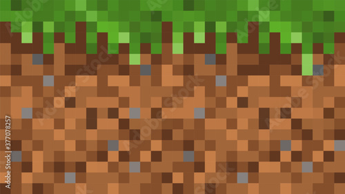 Pixel background. The concept of games background. Vector illustration