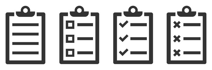 Wall Mural - paper document icons. vector checklist icons isolated.