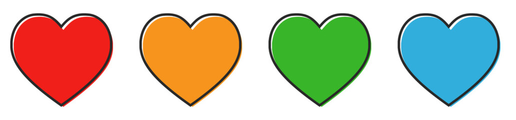 Wall Mural - heart vector icons. set of love symbols isolated.