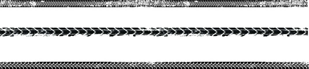Aufkleber - Vector Print Textured Tire Track . Design Element .Bike thread silhouette