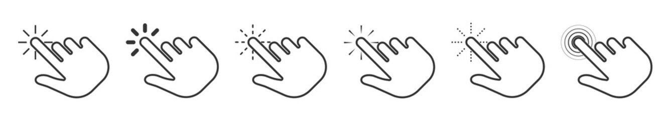 Wall Mural - cursor computer mouse icons. vector pointing hand clicks icons