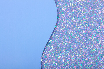 Wall Mural - Holographic bright white glitter real texture background with rectangular sequins.