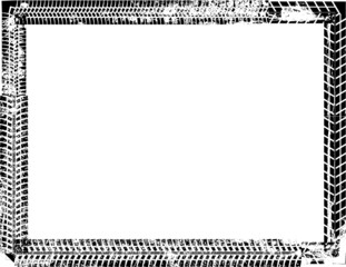 Aufkleber - tire track vector Border Frame . 