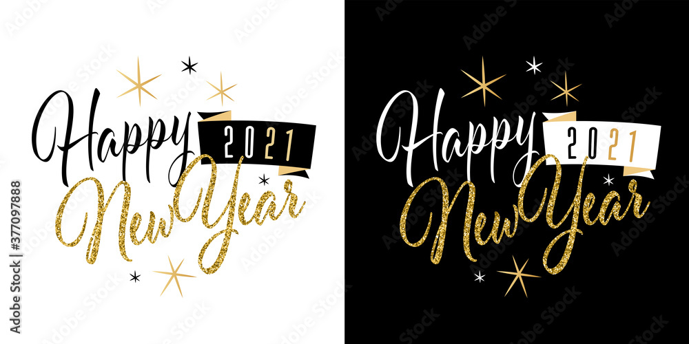 Happy new year 2021 - obrazy, fototapety, plakaty 