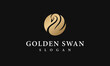 Luxury Golden Swan Logo | Royal Swan Vector Design Template for Beauty Fashion Cosmetics Brand