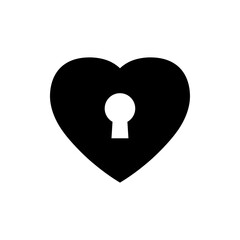 Wall Mural - heart, lock love icon. One of set web icon