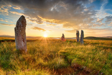 Standing stones at the Callanish IV stone circle