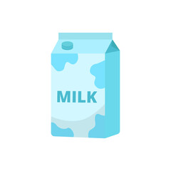 Wall Mural - Milk box vector illustration with flat design isolated on white background 