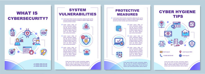 Wall Mural - Cyber security tips brochure template