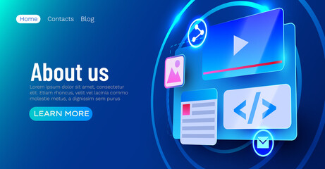 Web site ui element banner. Web development concept.