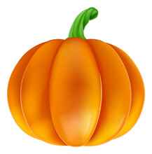 A Cartoon Orange Pumpkin Vegetable Food Item