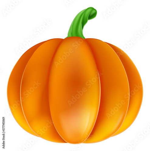 A cartoon orange pumpkin ve...