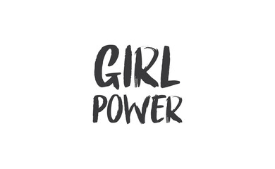  Girl power quote lettering. Calligraphy inspiration graphic design typography. Hand written card. Simple vector Female sign.
