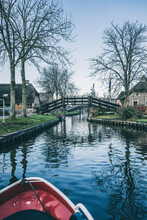 Giethoorn Village , Netherlands Boat Trip View In Winter