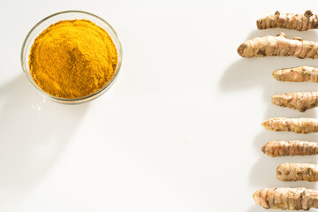 Turmeric powder and fresh turmeric