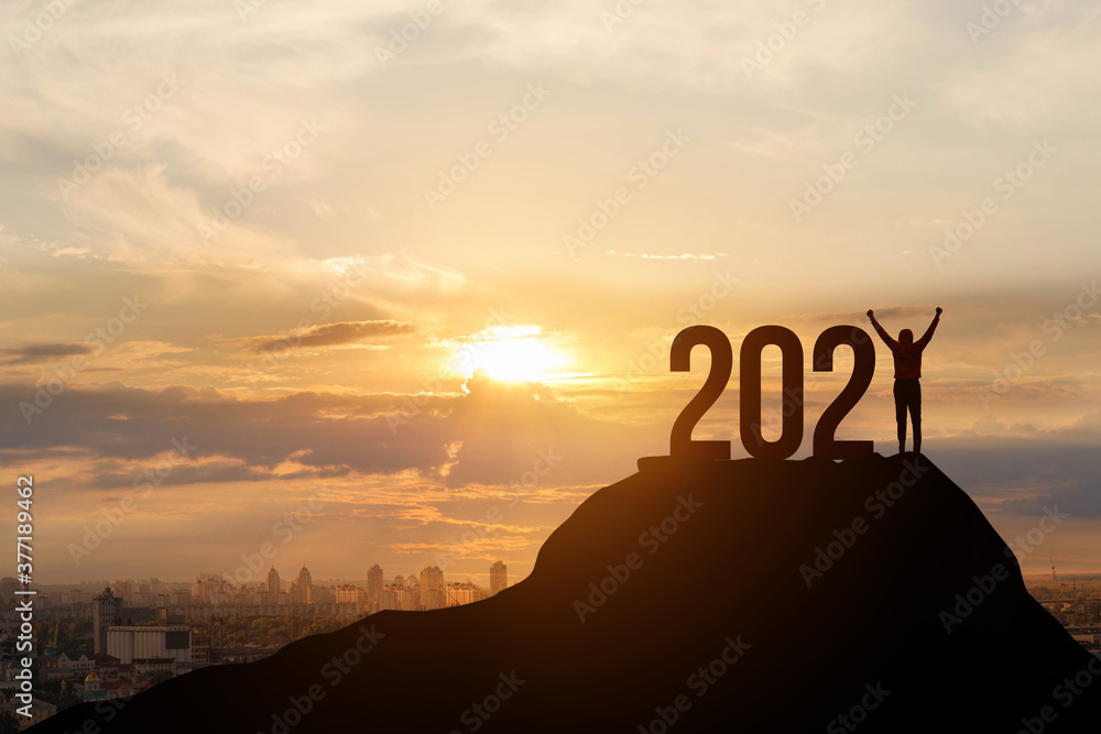 New 2021 growth and development prospects. - obrazy, fototapety, plakaty 