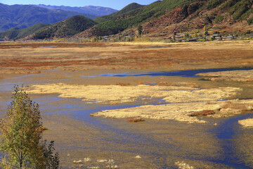 Wall Mural - Sichuan Yanyuan Lugu Lake Caohai Autumn Scenery