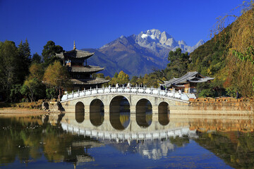 Wall Mural - Yunnan Lijiang Black Dragon Pool reflection