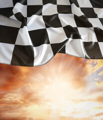 Wall Mural - Checkered flag and sky