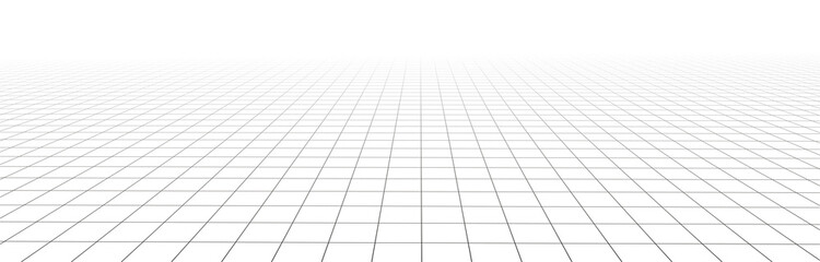 vector perspective mesh. detailed grid lines on white background.