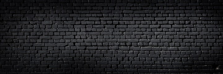 Wall Mural - Texture of a black painted brick wall as a background or wallpaper