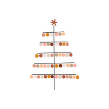 Christmas Tree. Simple Abstract Geometric Dotty Design. . Vector Illustration