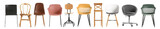 Fototapeta  - Set of different trendy chairs on white background