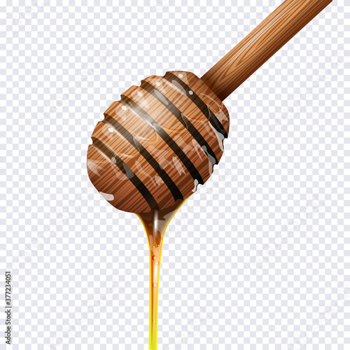 Honey dipper on transparent background Poster Mural XXL