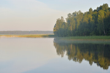 Canvas Print - Lake at early morning.