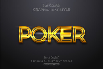 Wall Mural - Gold Poker Editable 3D Text Style Effect Premium