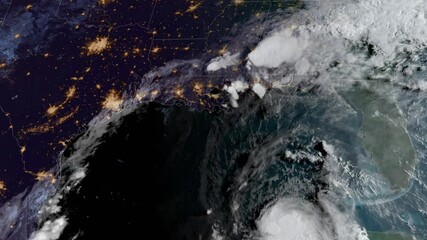 Wall Mural - 2020 hurricane laura time lapse satellite imagery. this work was created using data provided by noaa