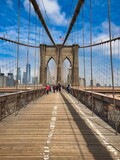 Fototapeta Mosty linowy / wiszący - Brooklyn Bridge in NY the US