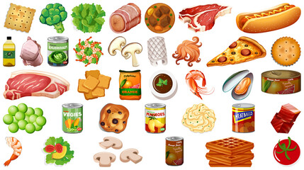 Wall Mural - Set of food isolated