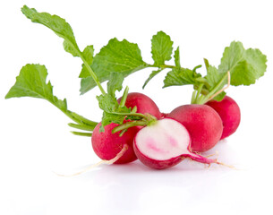 Wall Mural - Small garden radish isolated on white background cutout