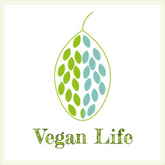 Wall Mural - Vegan Life Vector Illustration - Plant based lifestyle