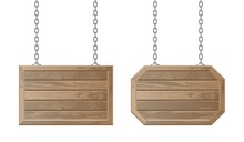 Set Of Wooden Boards With Chain Vector Design