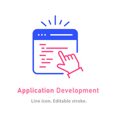 Wall Mural - application development icon on white background.