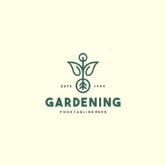 Wall Mural - Creative gardening logo design template